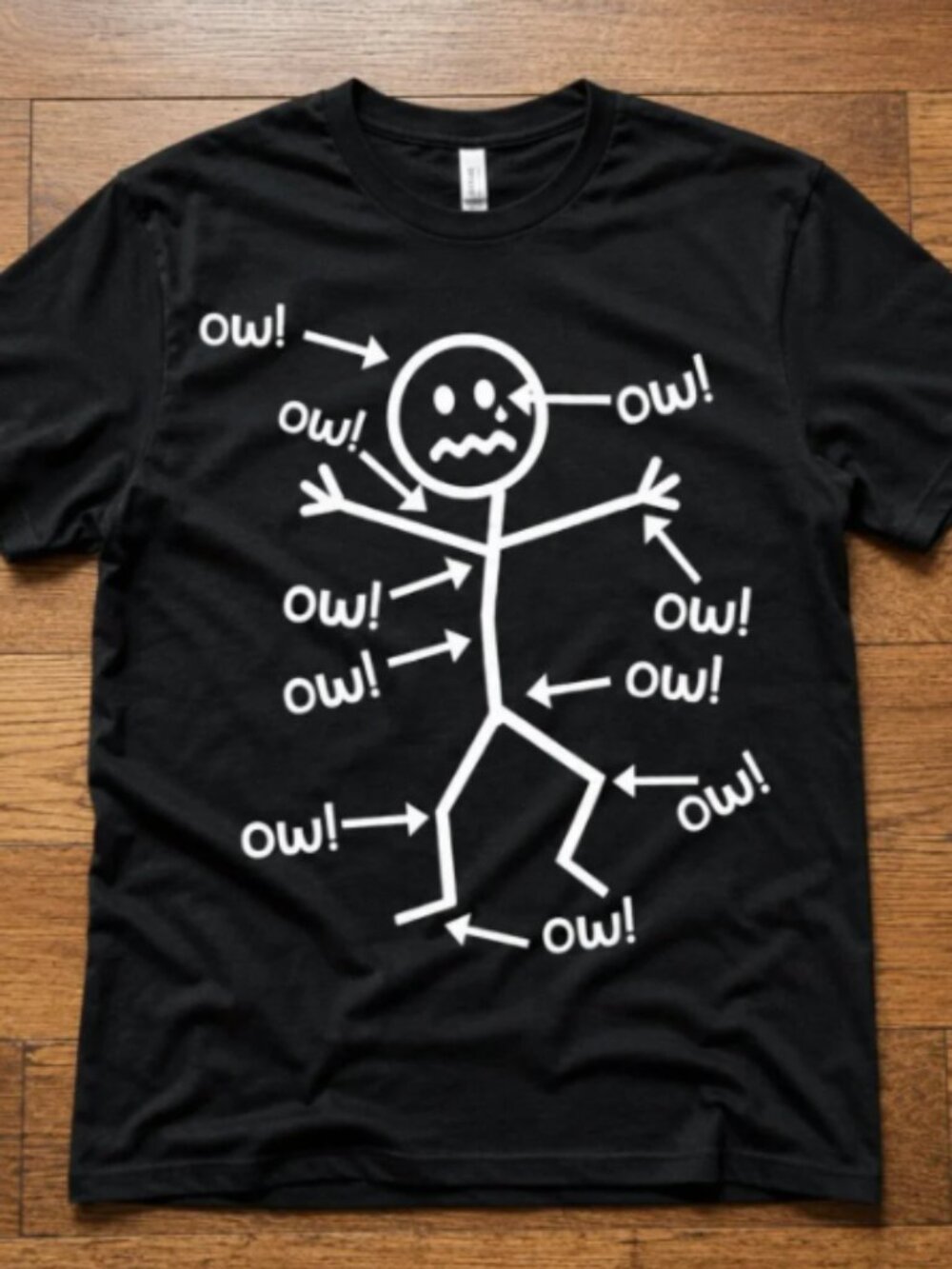 Ow Ow Ow Funny Sticky Figure Meme Graphic Unisex T-Shirt